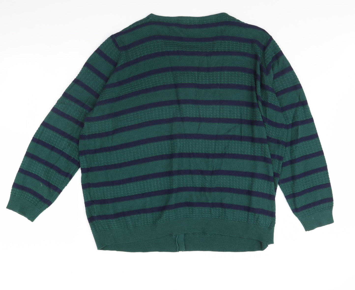 Anthology Womens Green Striped  Cardigan Jumper Size 26
