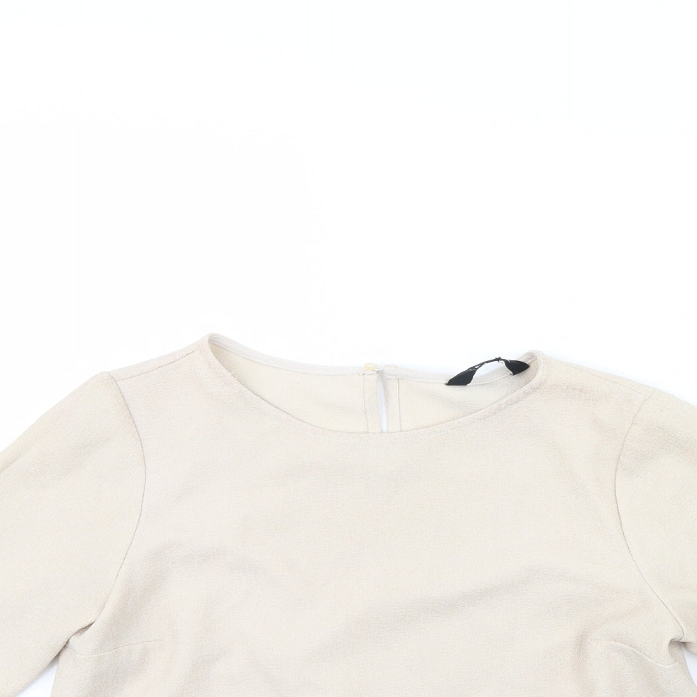 New Look Womens Beige   Cropped Blouse Size 10