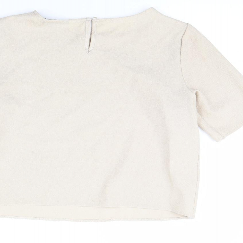 New Look Womens Beige   Cropped Blouse Size 10