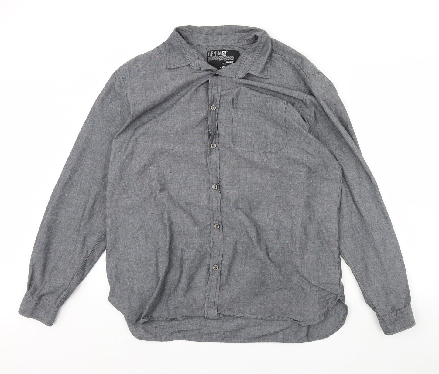 Denim & Co. Mens Grey    Dress Shirt Size XL