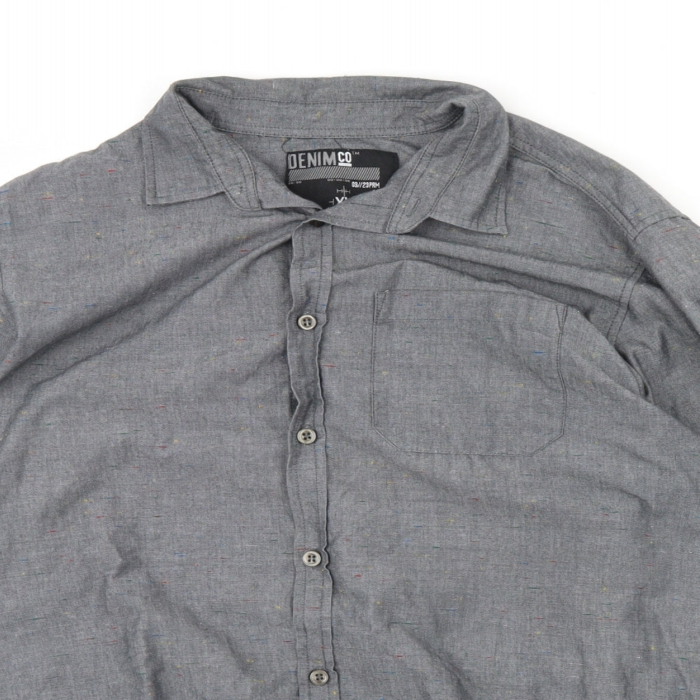 Denim & Co. Mens Grey    Dress Shirt Size XL