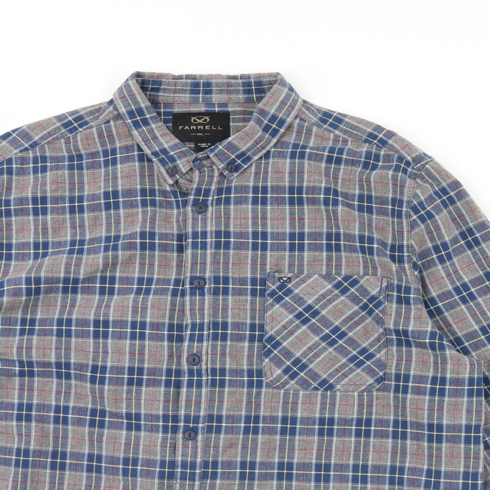 Farrell Mens Grey Check   Dress Shirt Size 2XL