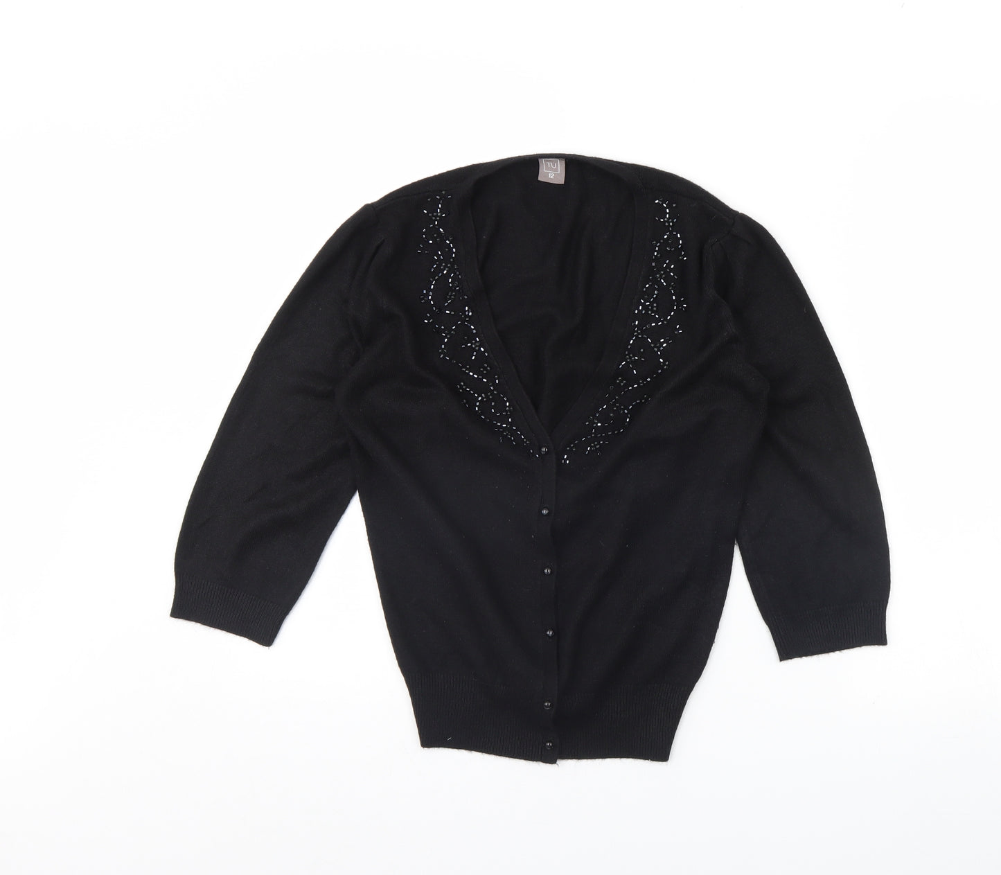TU Womens Black   Cardigan Jumper Size 12