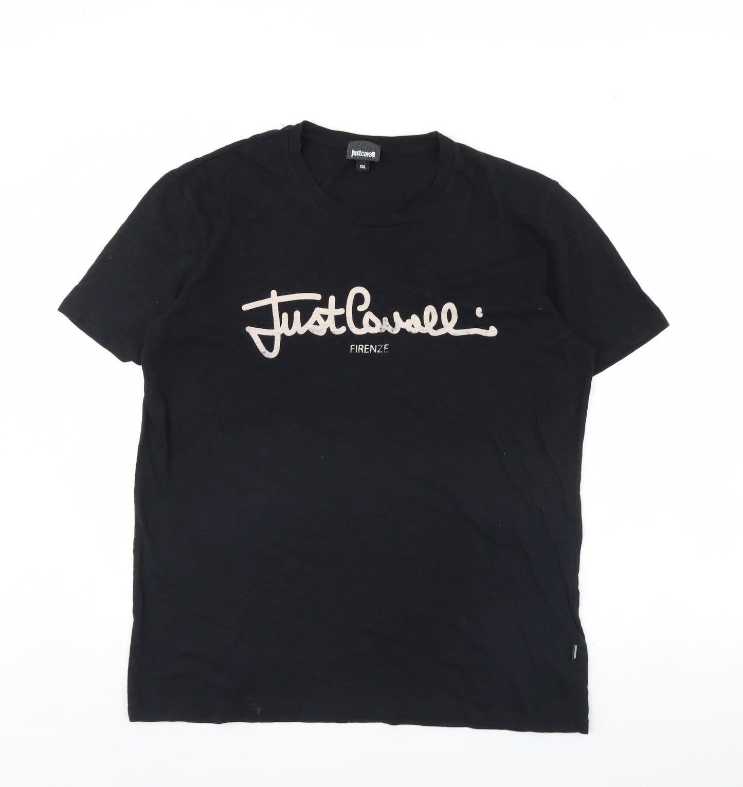 Just Cavalli Mens Black    T-Shirt Size 2XL