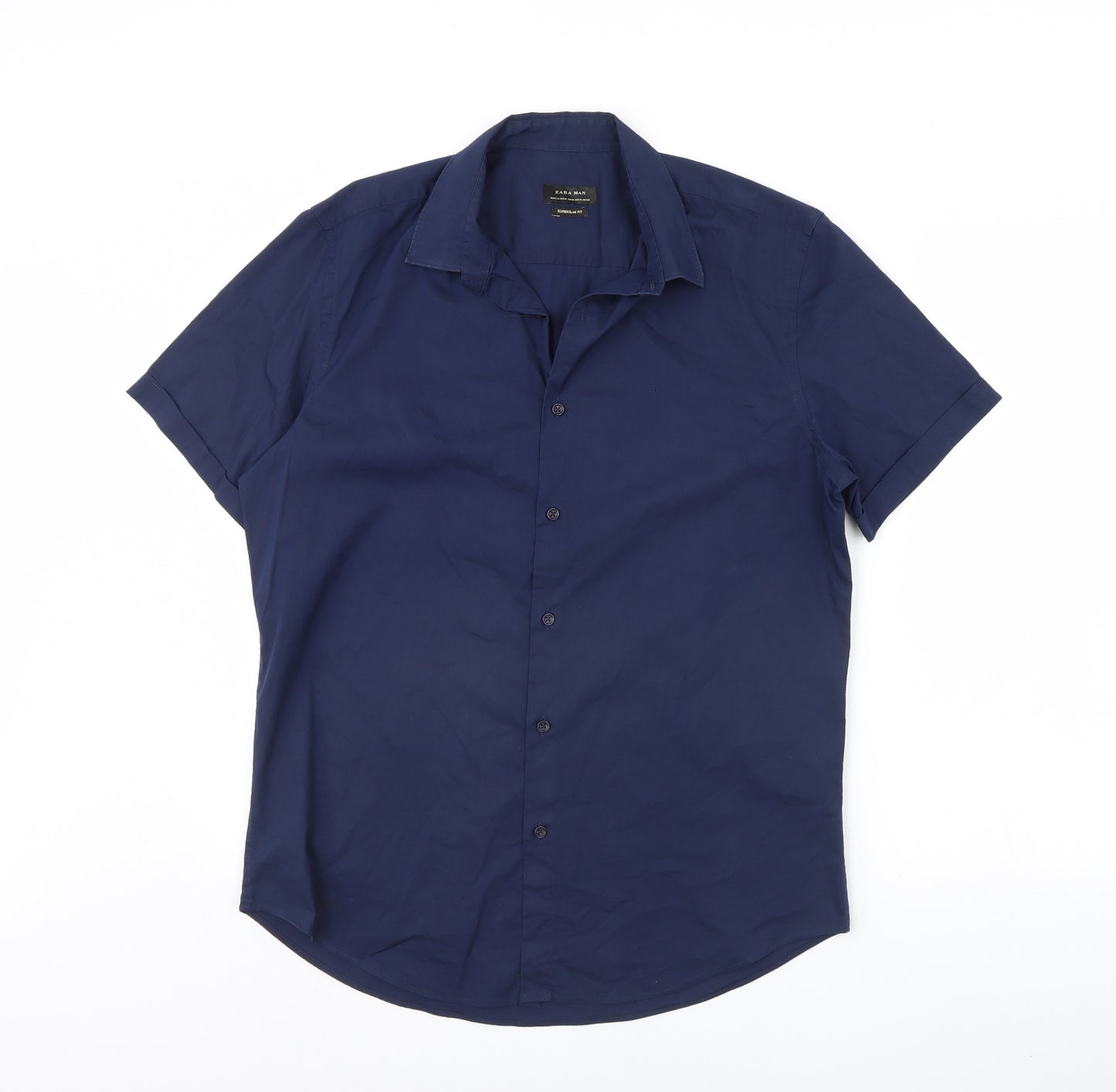 Zara Mens Blue    Dress Shirt Size XL