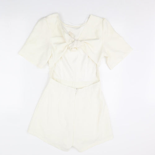 Missguided Womens Ivory   Playsuit One-Piece Size 10