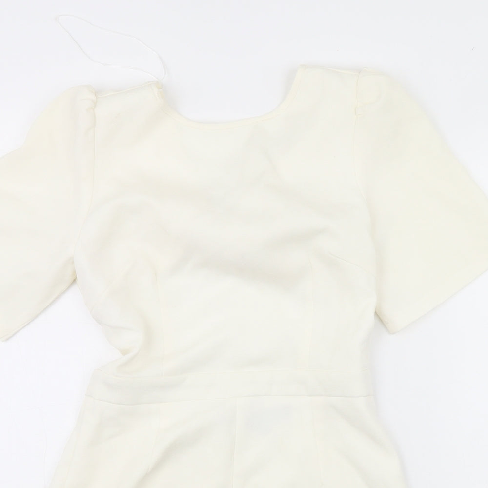 Missguided Womens Ivory   Playsuit One-Piece Size 10