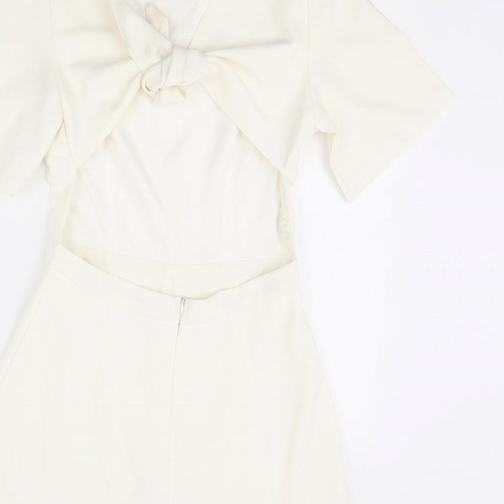 Missguided Womens Ivory   Playsuit One-Piece Size 10