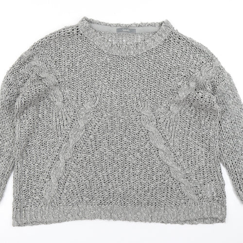 South Womens Grey  Knit Pullover Jumper Size 14