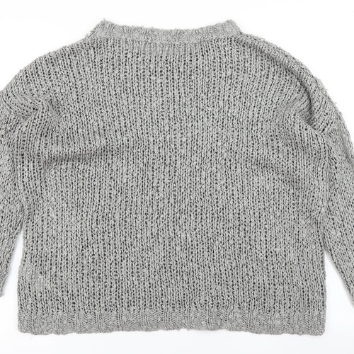 South Womens Grey  Knit Pullover Jumper Size 14