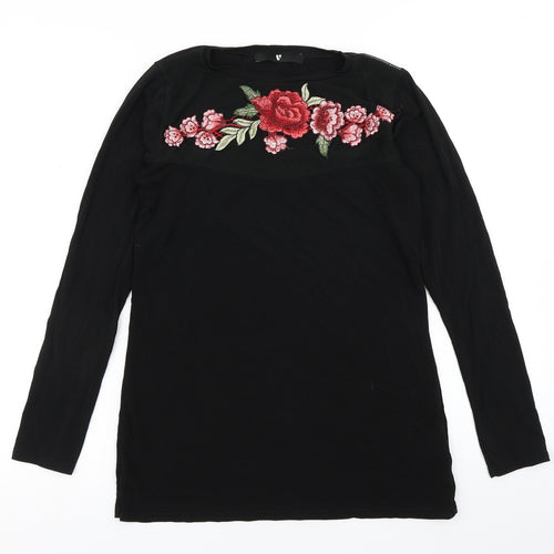 V by Very Womens Black   Basic T-Shirt Size 10