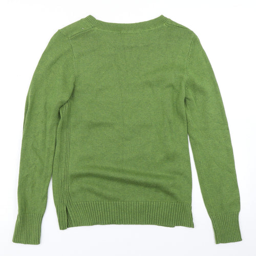 White Stuff Womens Green  Knit Pullover Jumper Size 8