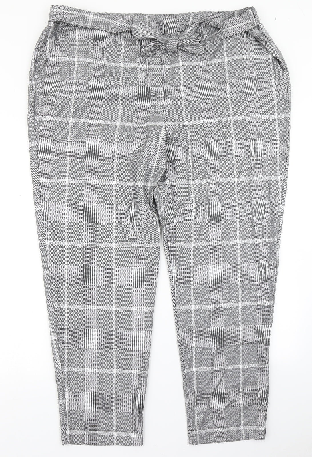 TU Womens Grey Plaid  Dress Pants Trousers Size 22 L28 in