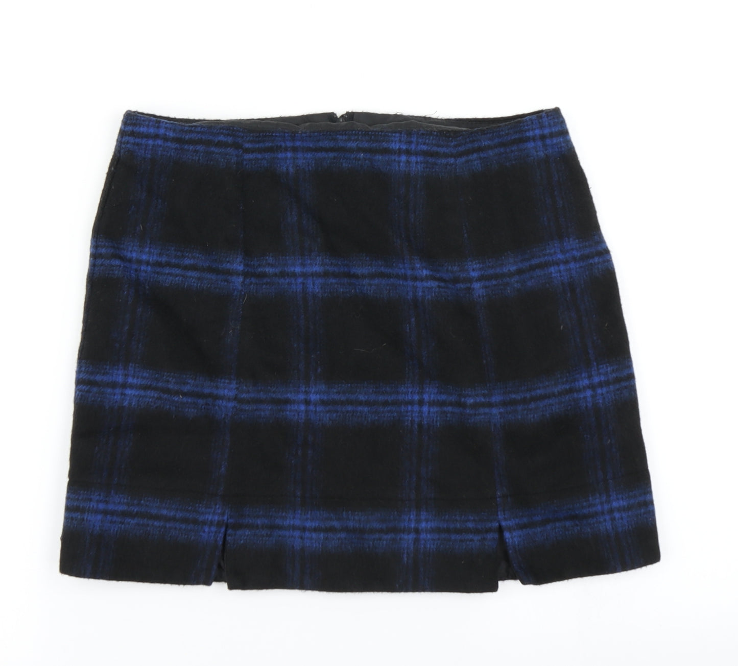 New Look Womens Blue Plaid  A-Line Skirt Size 8
