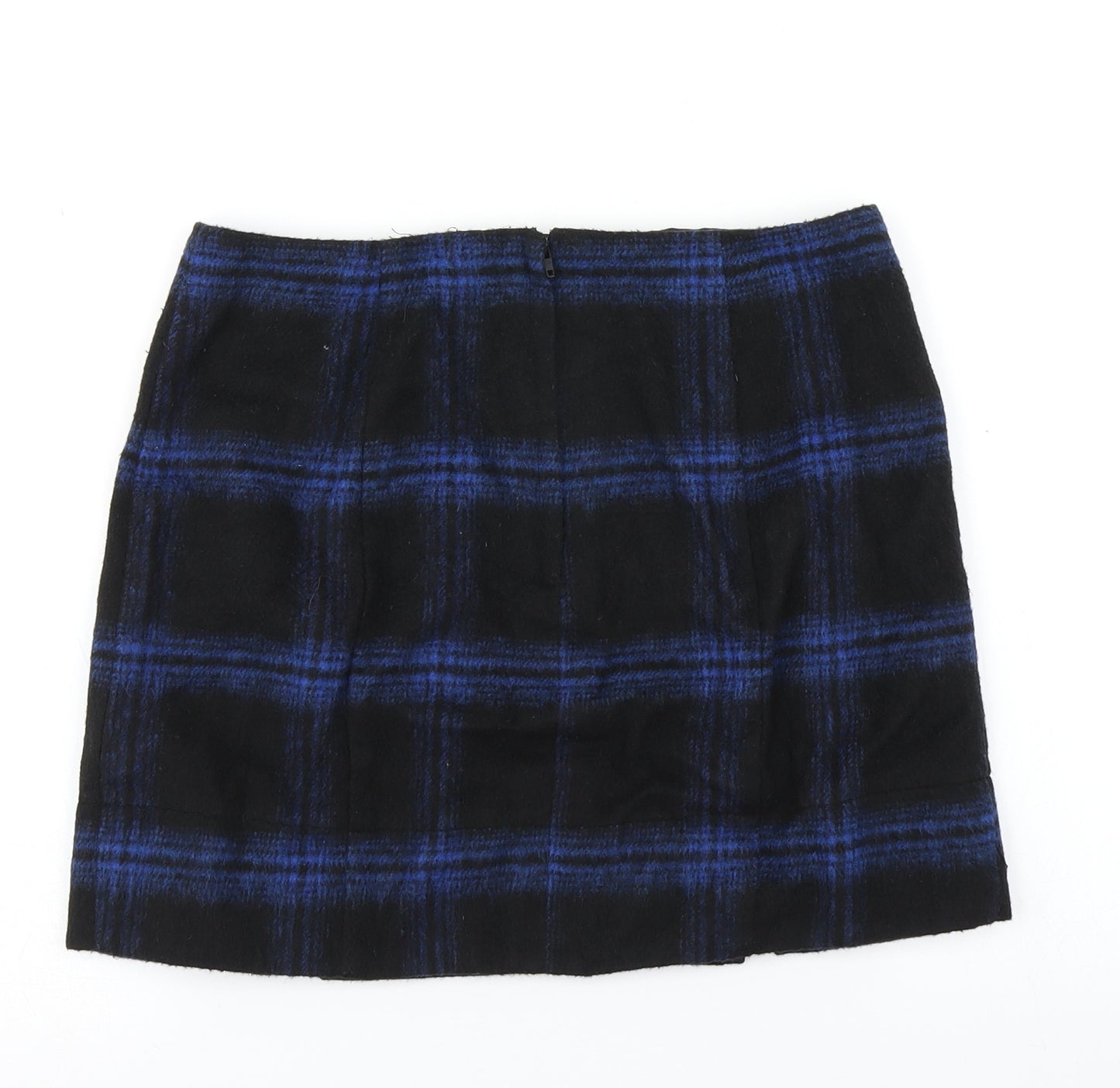 New Look Womens Blue Plaid  A-Line Skirt Size 8