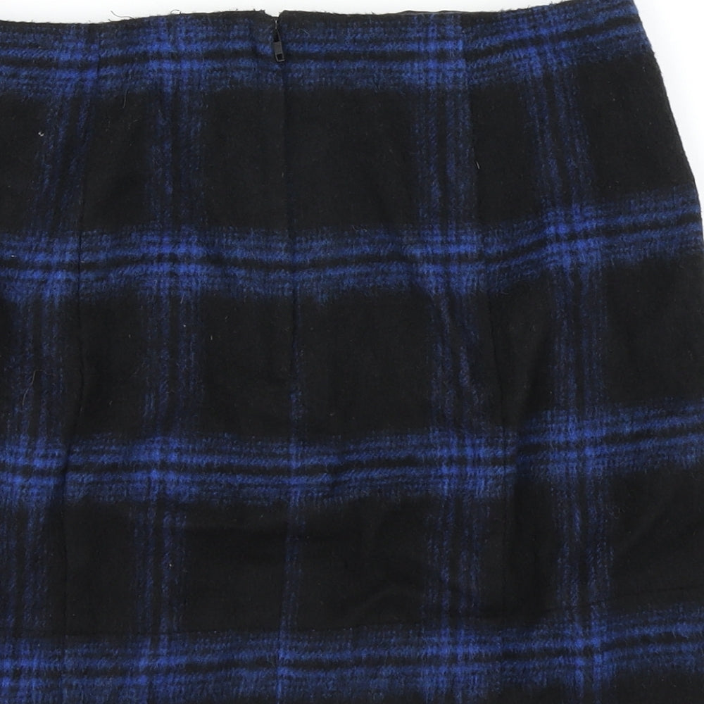 New Look Womens Blue Plaid  A-Line Skirt Size 8