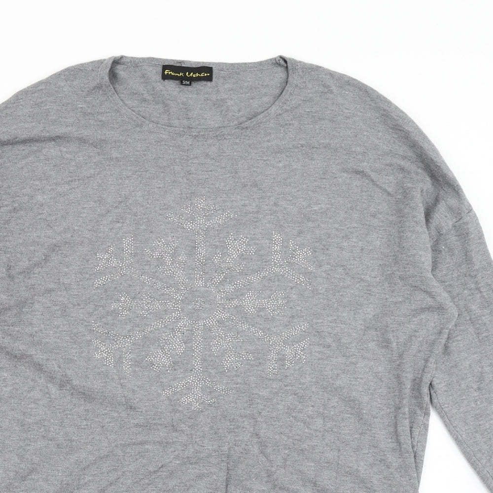 Frank Usher Womens Grey   Basic T-Shirt Size S