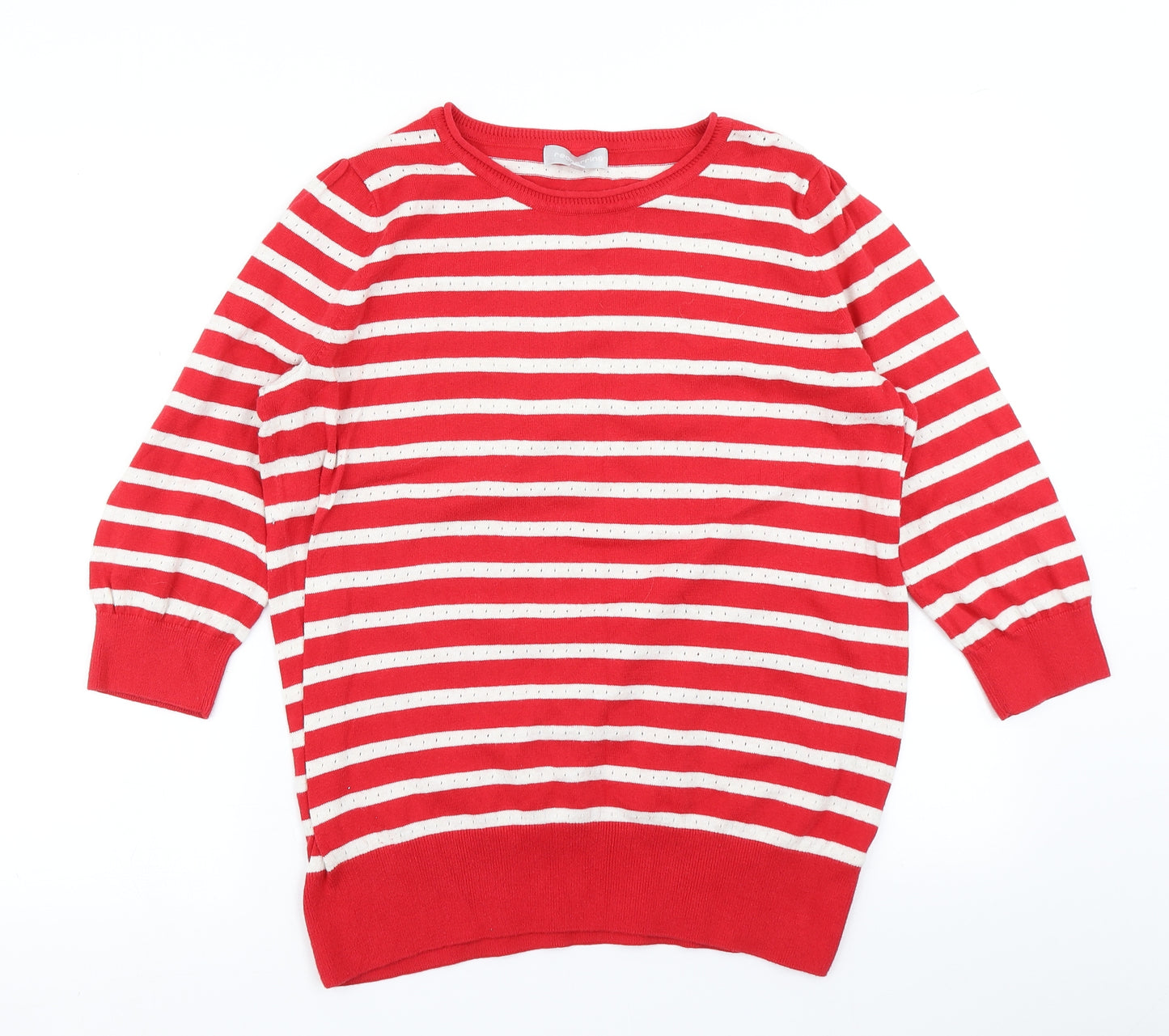 Red Herring Womens Red Striped Knit Pullover Jumper Size 16