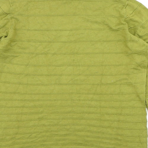 Isle Womens Green Striped Knit Pullover Jumper Size M