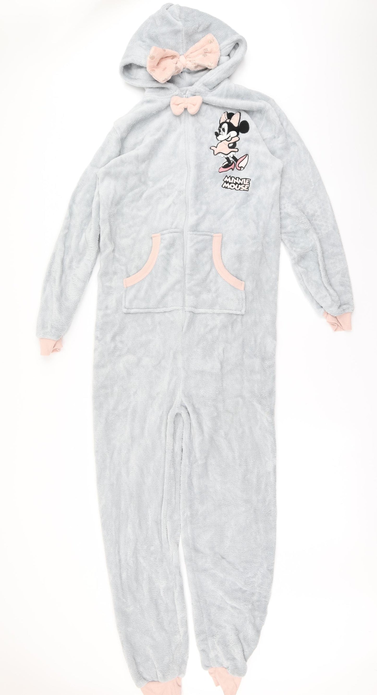 Love to Lounge Womens Grey Solid Fleece Top One Piece Size S  - Minnie Mouse