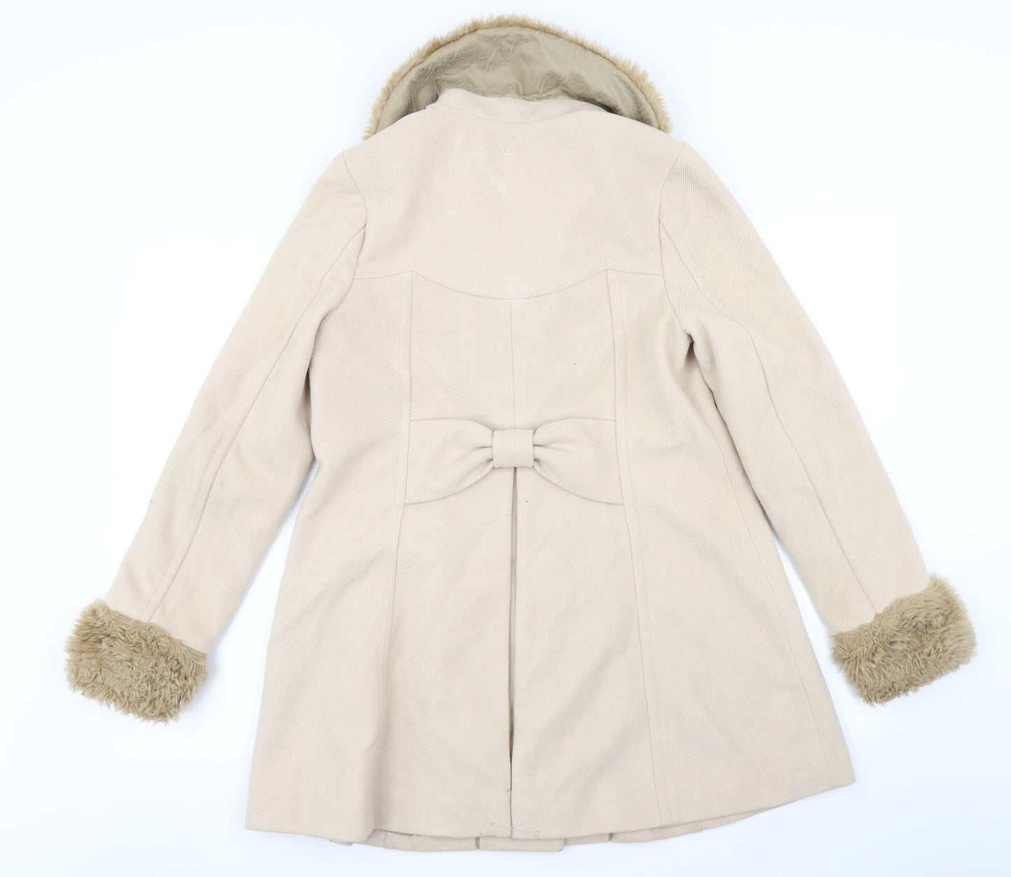 Lipsy Womens Beige   Overcoat Coat Size 10