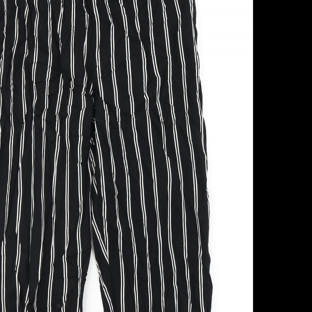 H&M Girls Black Striped  Harem Trousers Size 12 Years