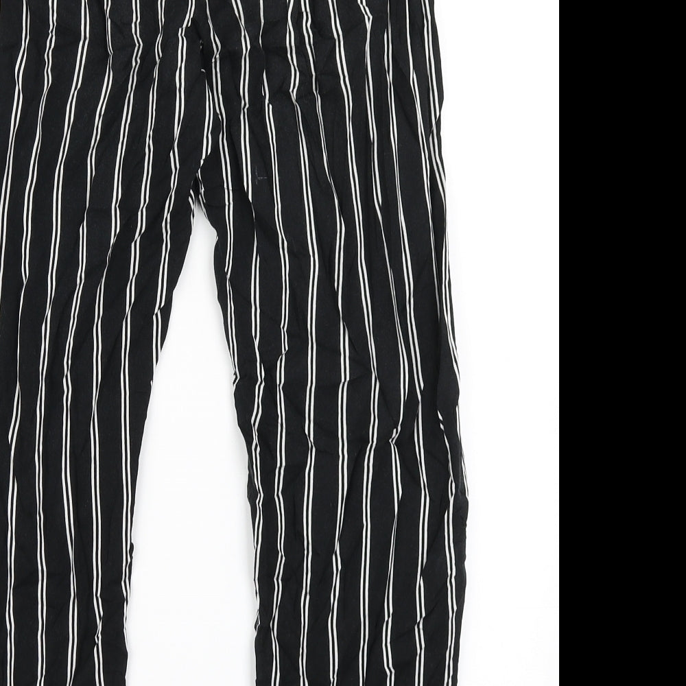 H&M Girls Black Striped  Harem Trousers Size 12 Years