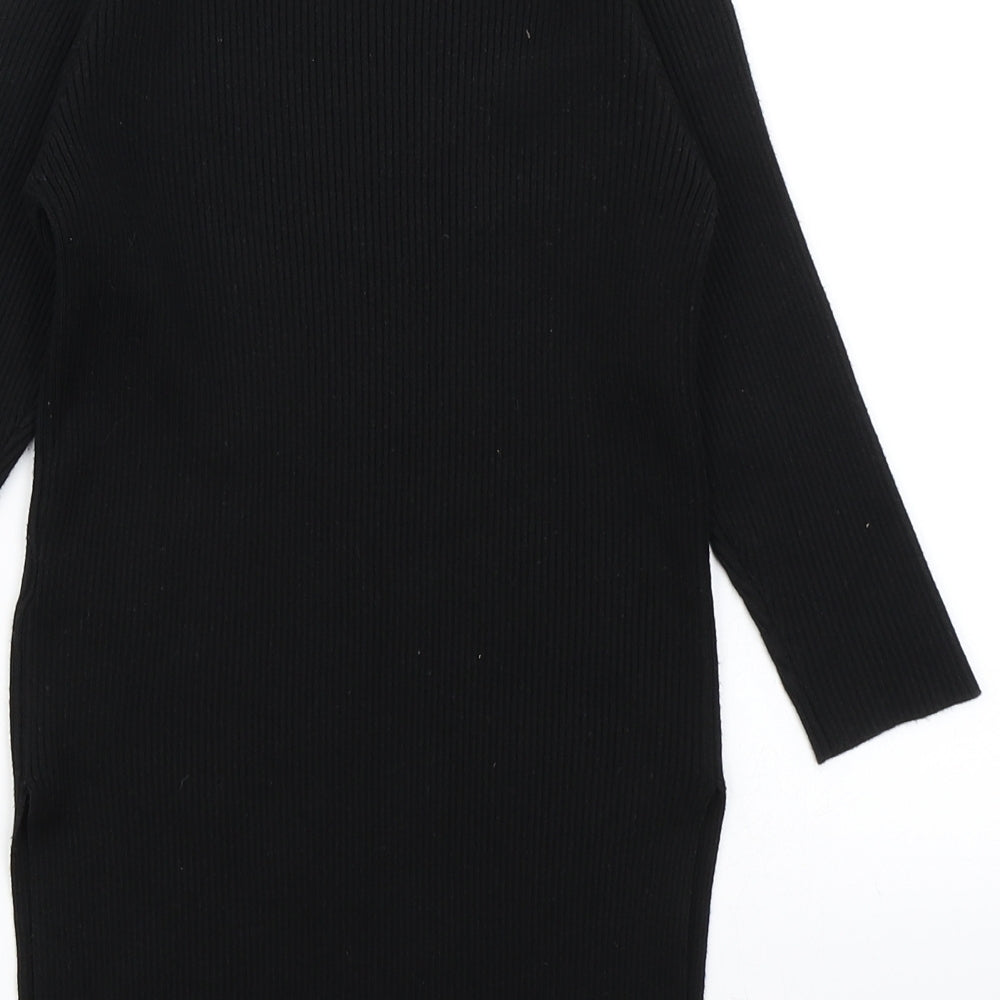 JCL Womens Black  Knit Pullover Jumper Size S