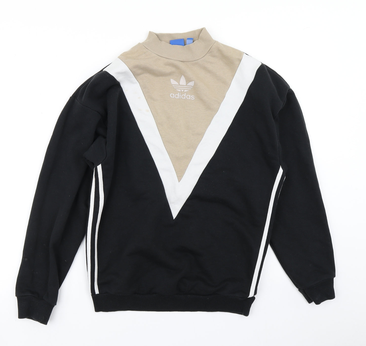 adidas Womens Black Colourblock  Pullover Sweatshirt Size 6