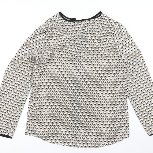 Primark Womens White Argyle/Diamond  Basic Blouse Size 8