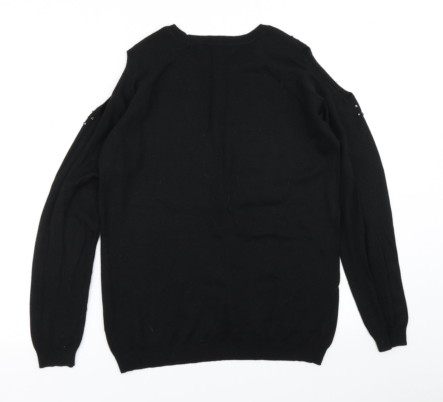 Dorothy Perkins Womens Black  Knit Pullover Jumper Size 12  - Cold Shoulder