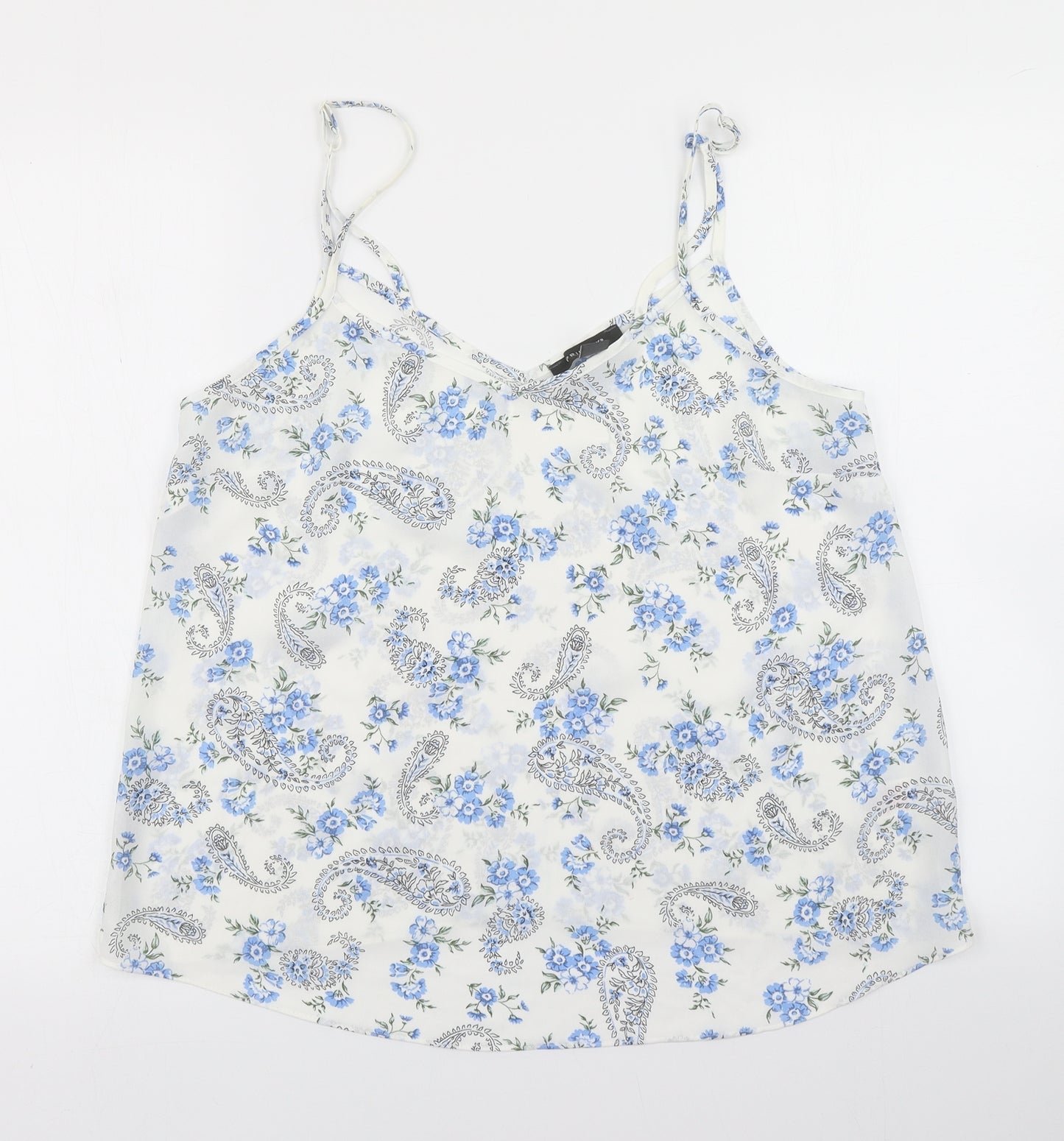Primark Womens White Floral  Camisole Blouse Size 14