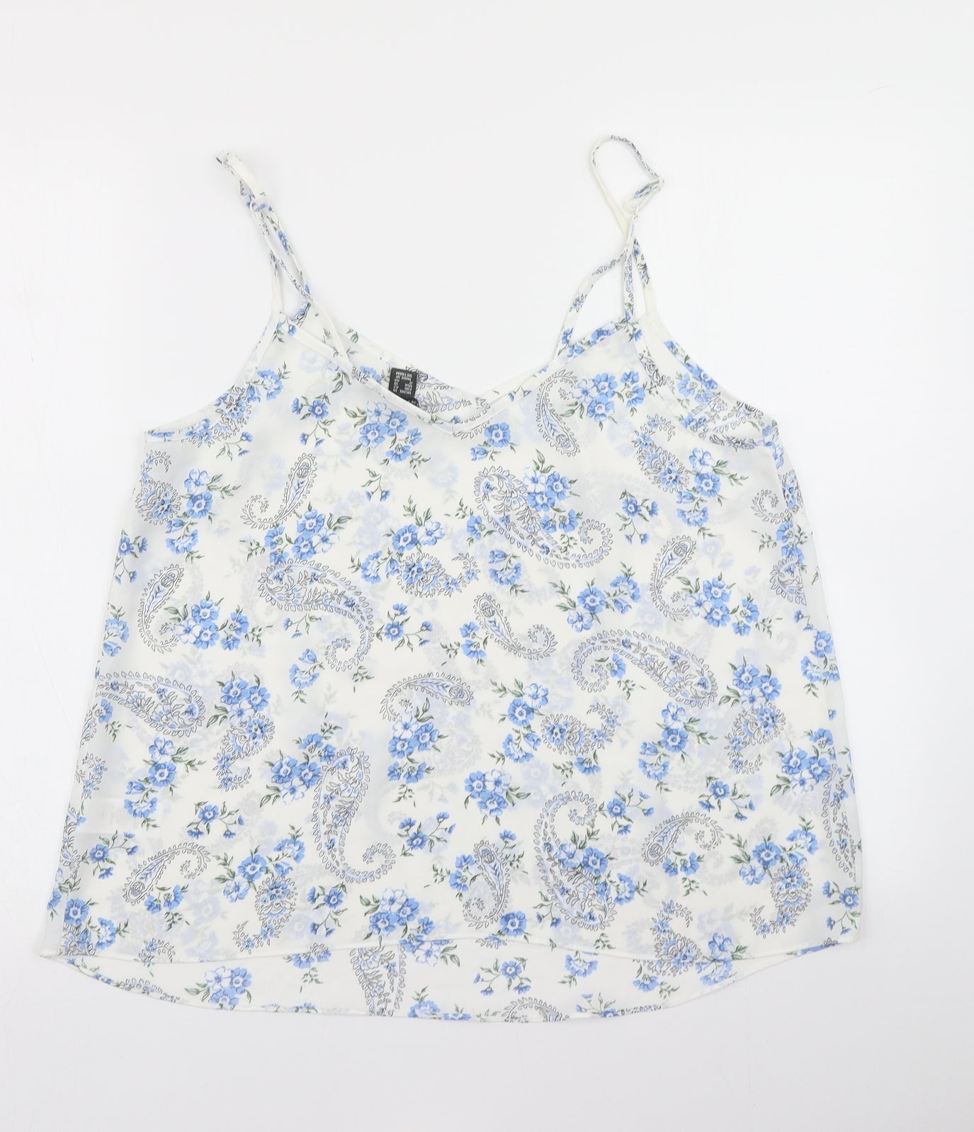 Primark Womens White Floral  Camisole Blouse Size 14