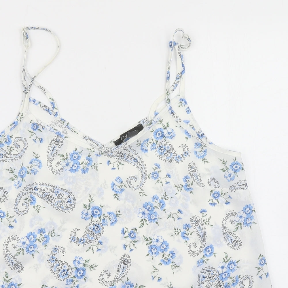 Primark Womens White Floral  Camisole Blouse Size 14