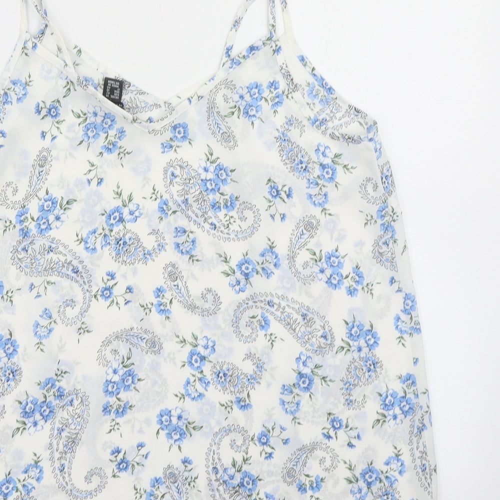 Primark Womens White Floral  Camisole Blouse Size 14