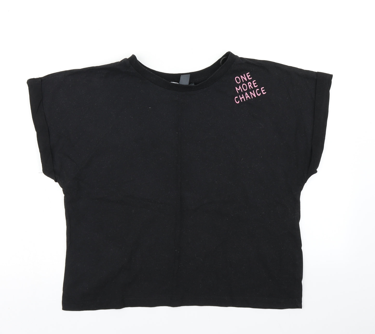 Primark Womens Black   Cropped T-Shirt Size S