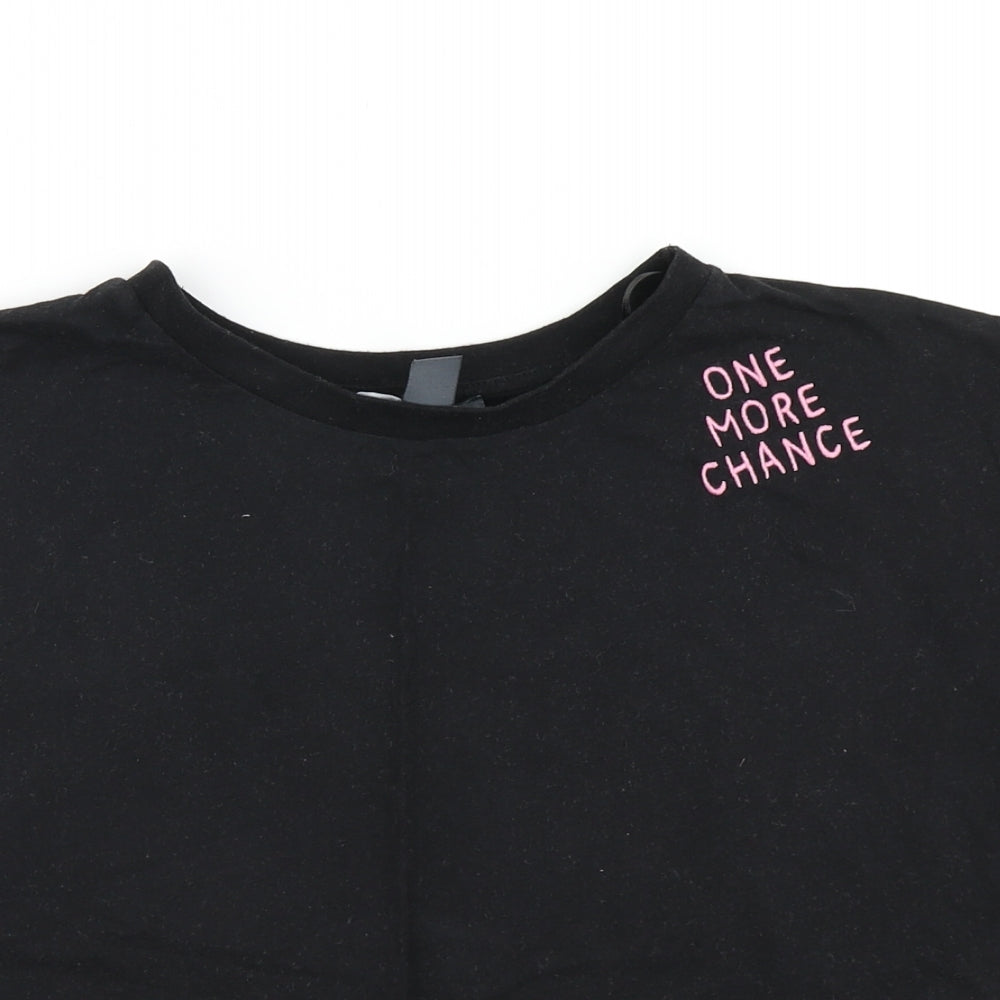 Primark Womens Black   Cropped T-Shirt Size S
