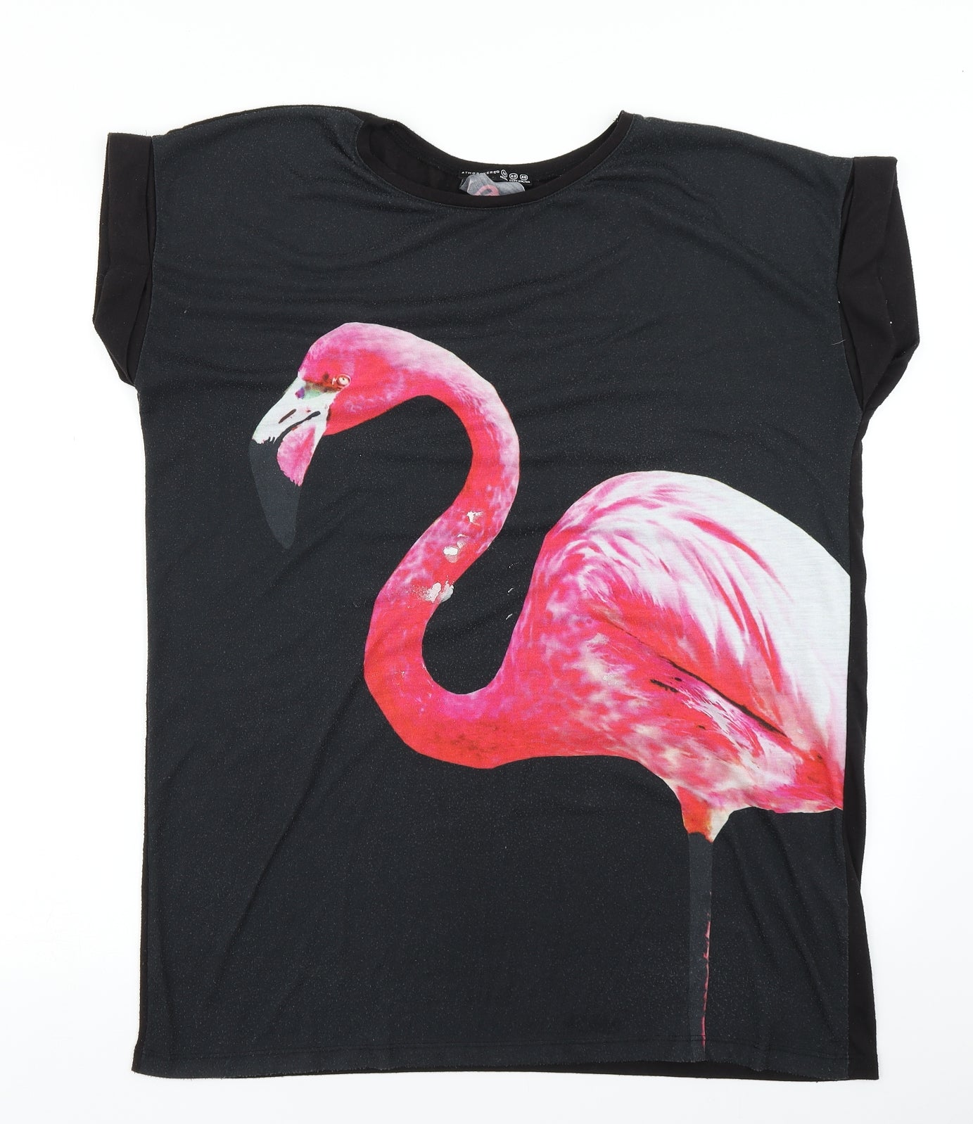 Atmosphere Womens Black   Basic T-Shirt Size 14  - Flamingo