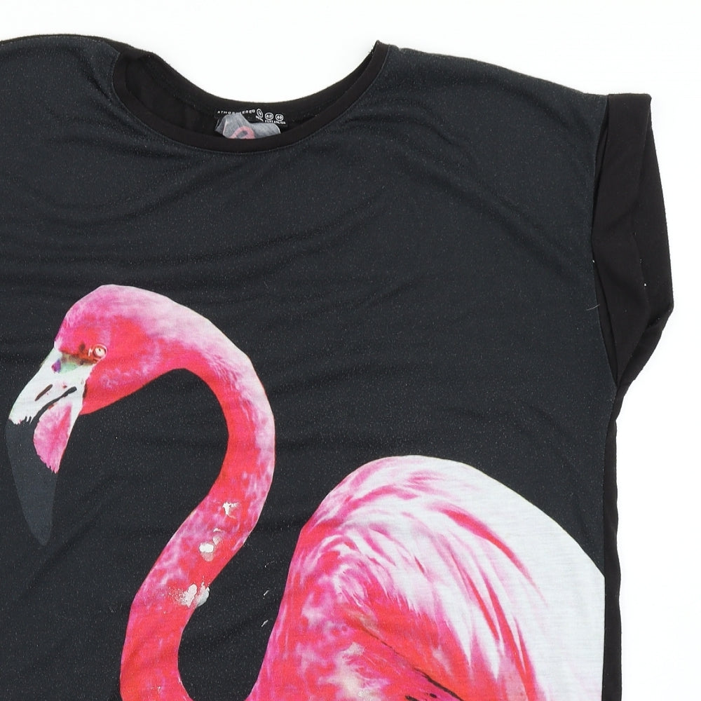 Atmosphere Womens Black   Basic T-Shirt Size 14  - Flamingo