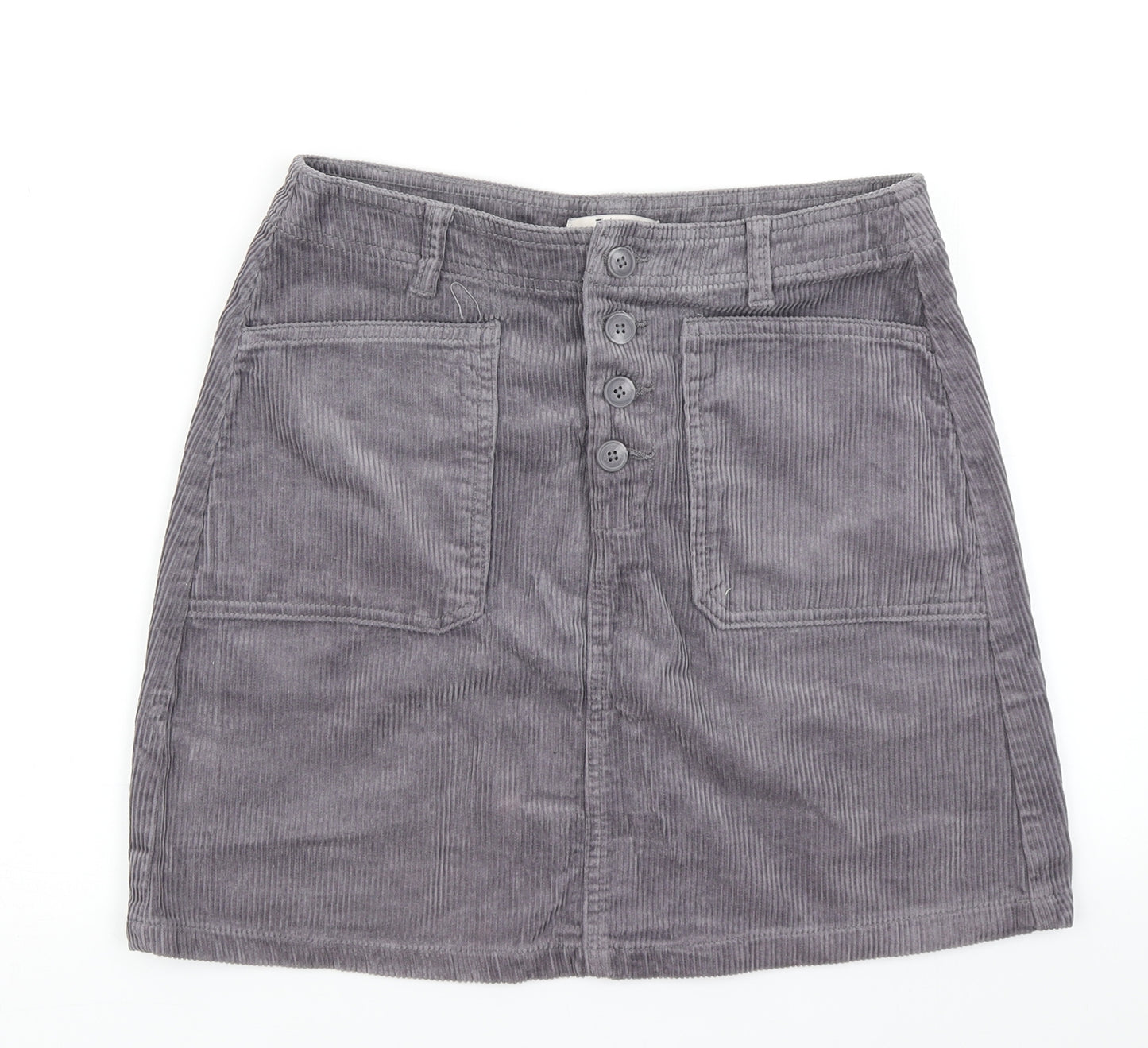 TU Womens Grey  Corduroy A-Line Skirt Size 10
