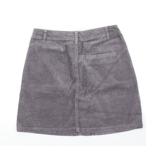 TU Womens Grey  Corduroy A-Line Skirt Size 10