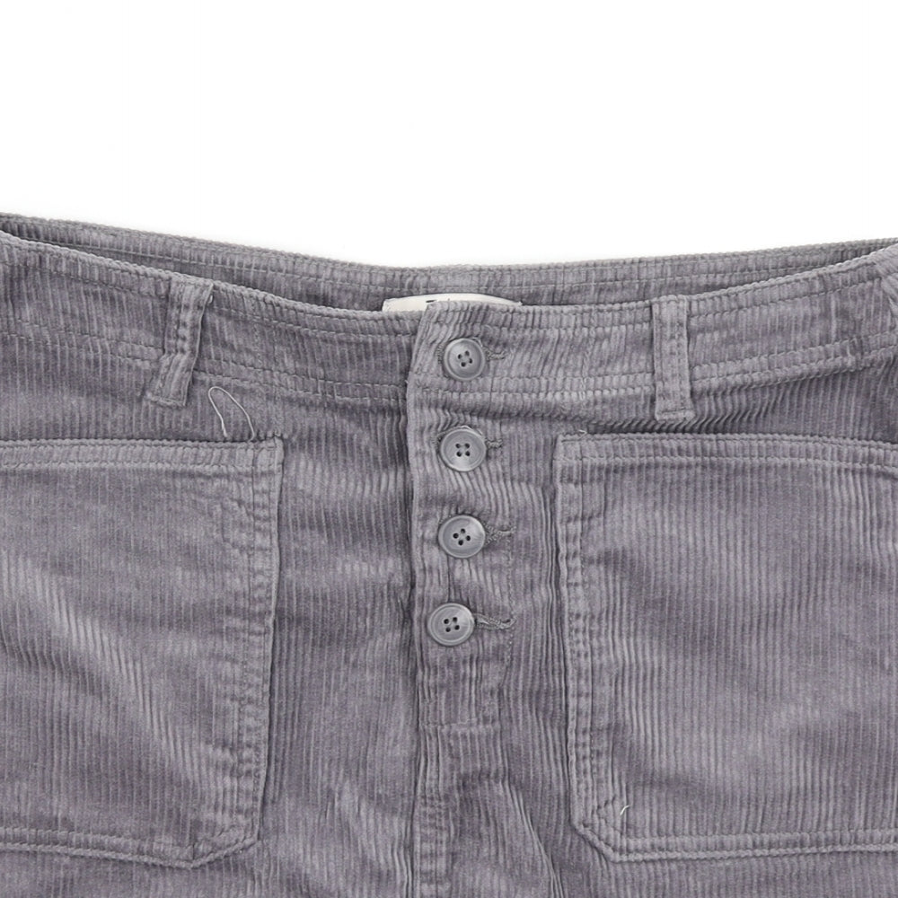 TU Womens Grey  Corduroy A-Line Skirt Size 10