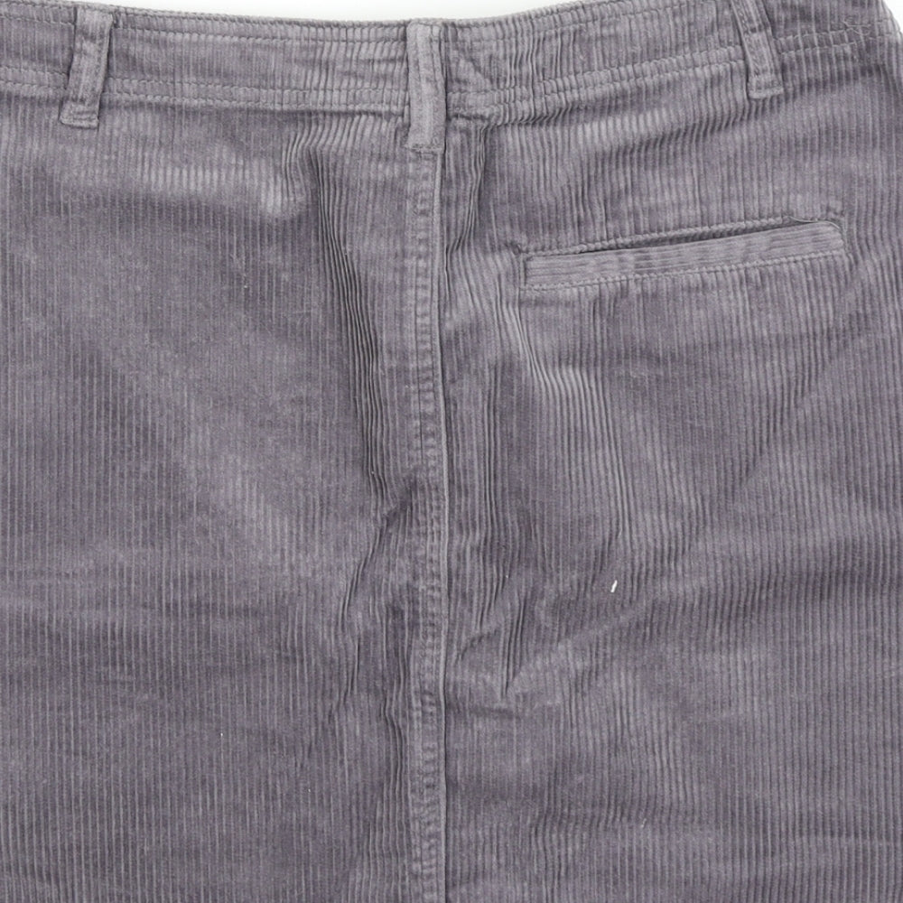 TU Womens Grey  Corduroy A-Line Skirt Size 10