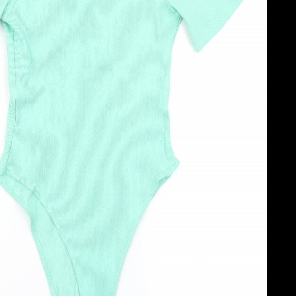 Boohoo Womens Green   Bodysuit One-Piece Size 12