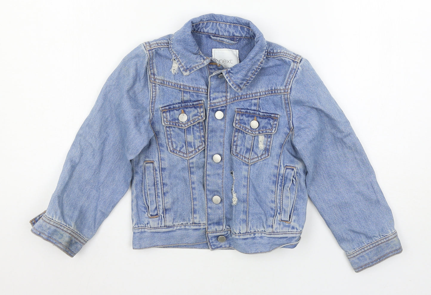 NEXT Girls Blue  Denim Jacket  Size 6 Years  - Distressed