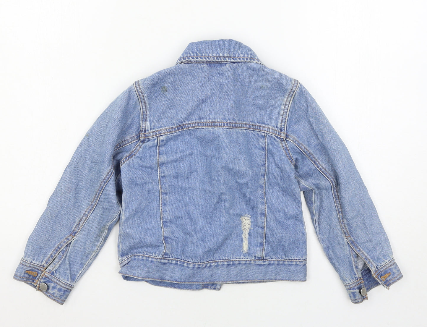NEXT Girls Blue  Denim Jacket  Size 6 Years  - Distressed