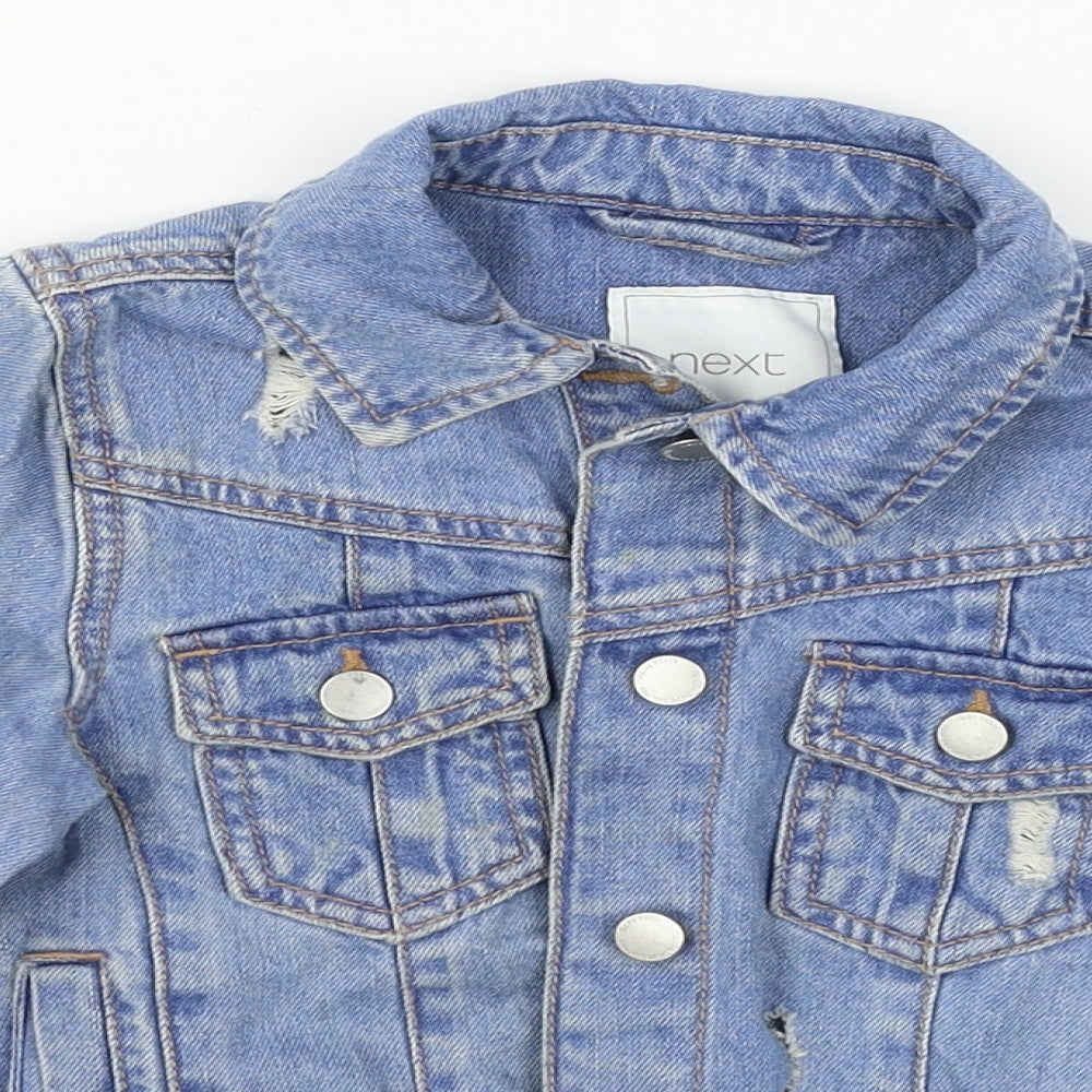 NEXT Girls Blue  Denim Jacket  Size 6 Years  - Distressed