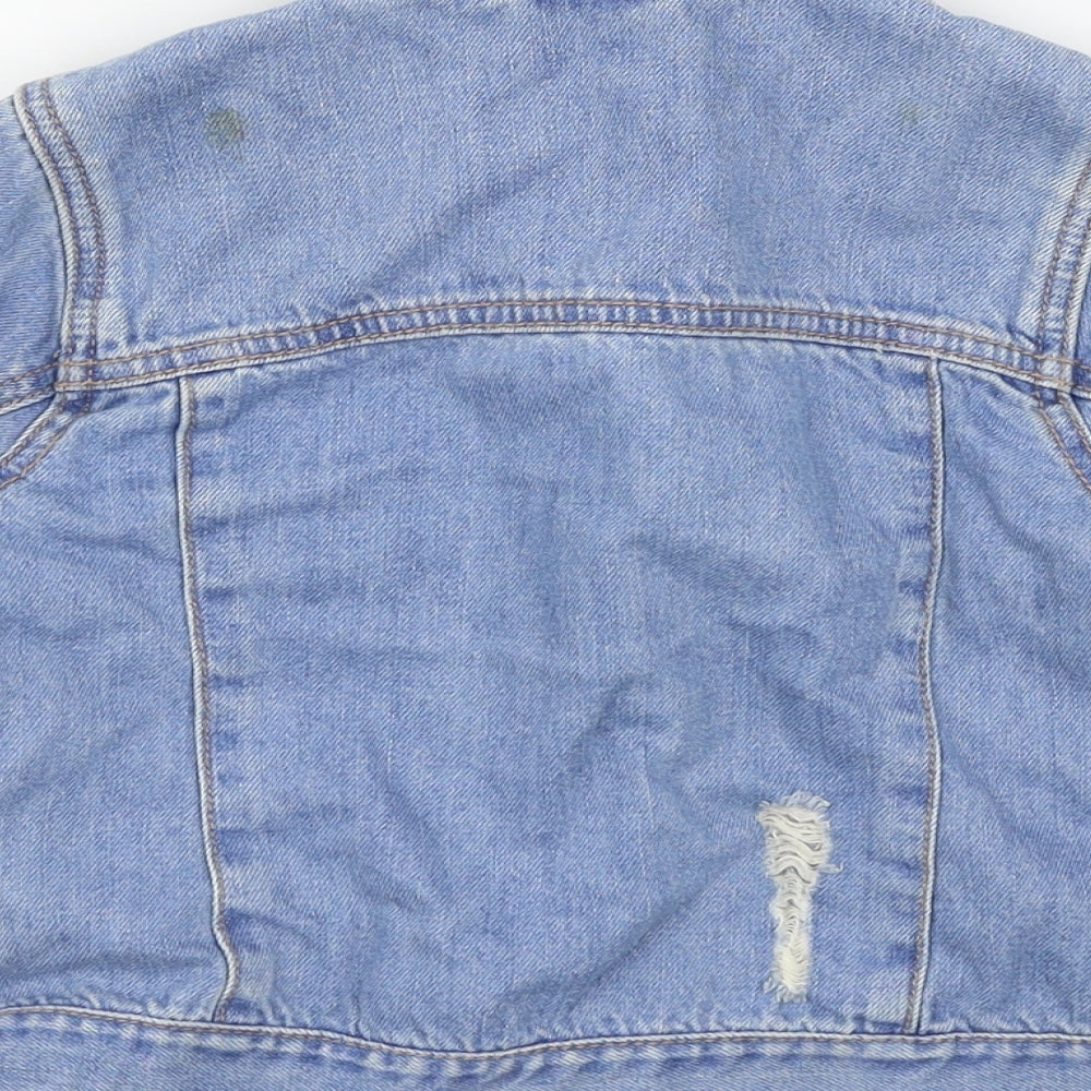 NEXT Girls Blue  Denim Jacket  Size 6 Years  - Distressed