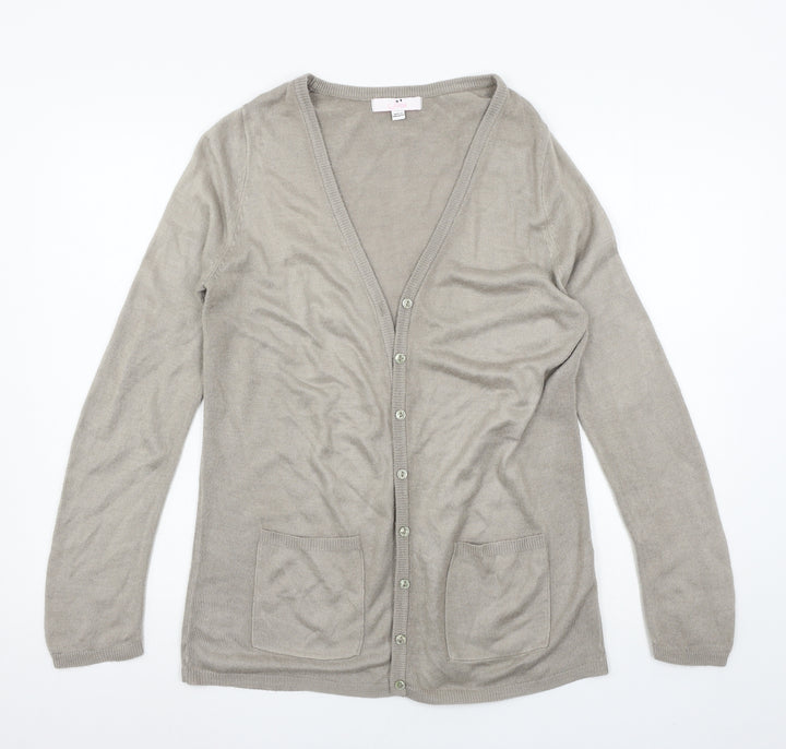 Julipa Womens Grey Knit Cardigan Jumper Size 8