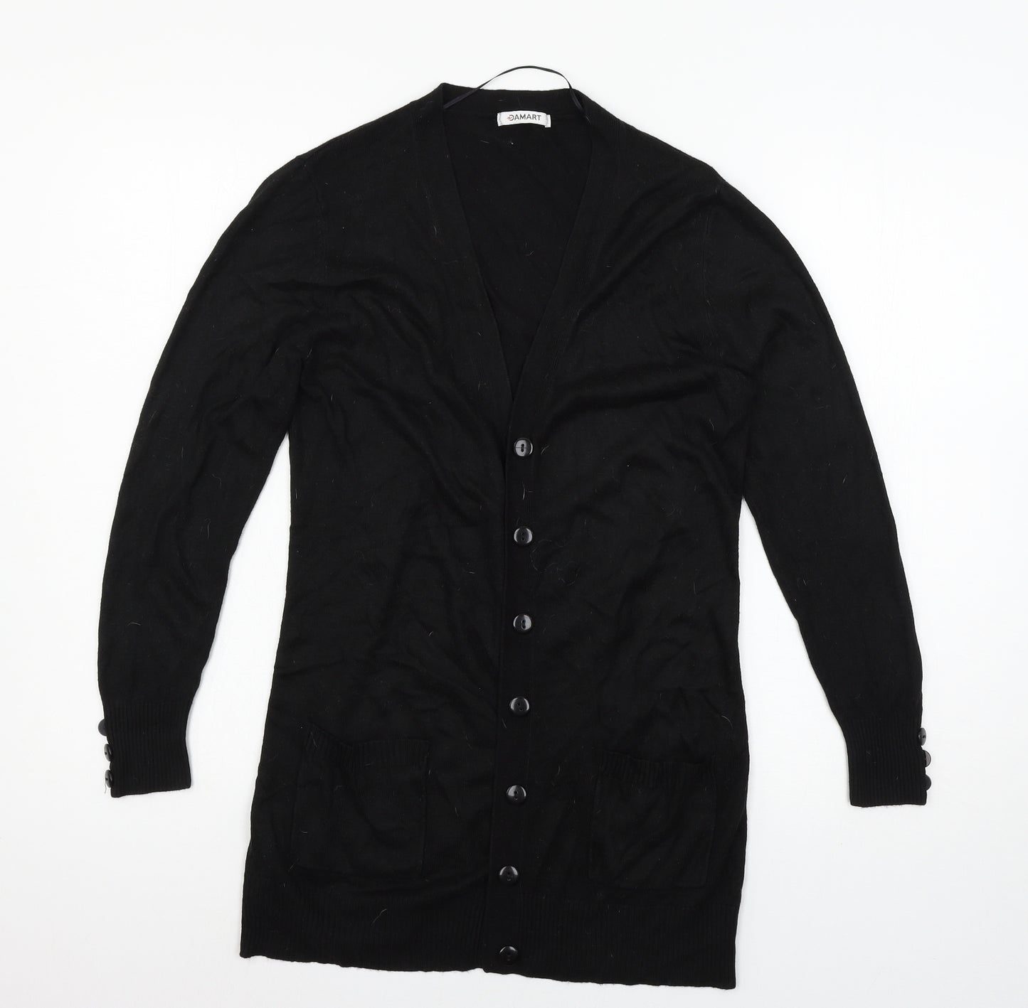 Damart Womens Black  Knit Cardigan Jumper Size 10